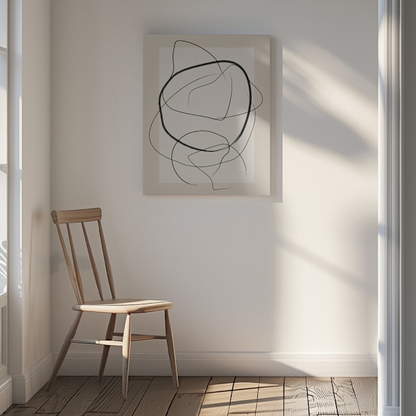 Soft Abstract Lines Art Canvastavla 30x40 cm