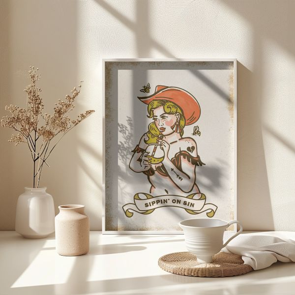 Sippin On Sin Poster 30x40 cm