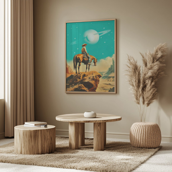 A Western Astronaut Poster 50x70 cm