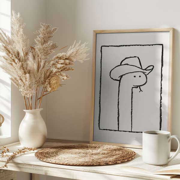 Squiggles the Snake In a Stetson Poster 30x40 cm