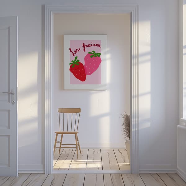 Les Fraises Canvastavla 50x70 cm