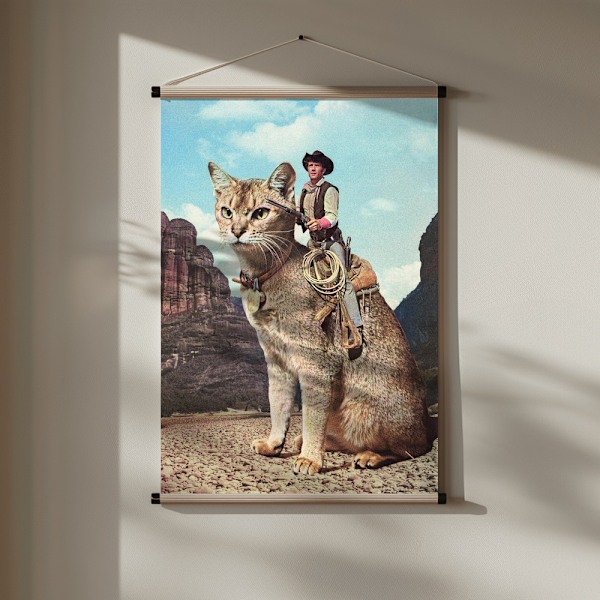 Cat Lone Ranger Poster 30x40 cm