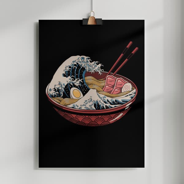Great Ramen Wave Poster 50x70 cm