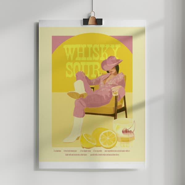Jlr Whiskysour Pink Copy Poster 50x70 cm