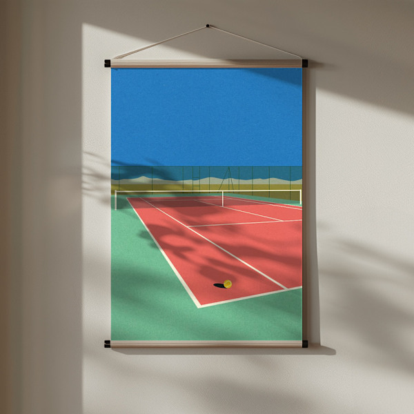 Tennis Court In the Desert Poster 30x40 cm