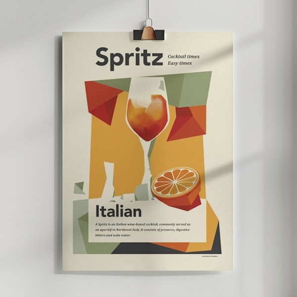 Aperol spritz print Poster 50x70 cm