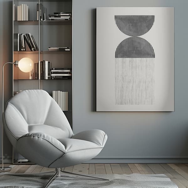 Retro Geometric Line Art Canvastavla 50x70 cm