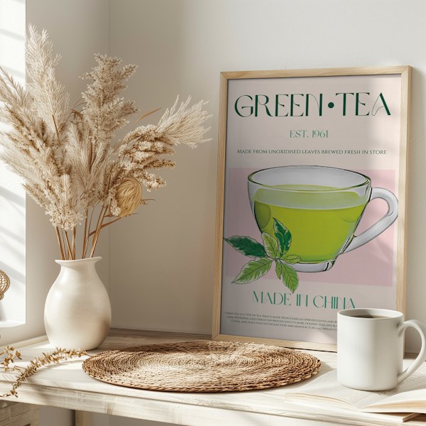 Green Tea Poster 30x40 cm