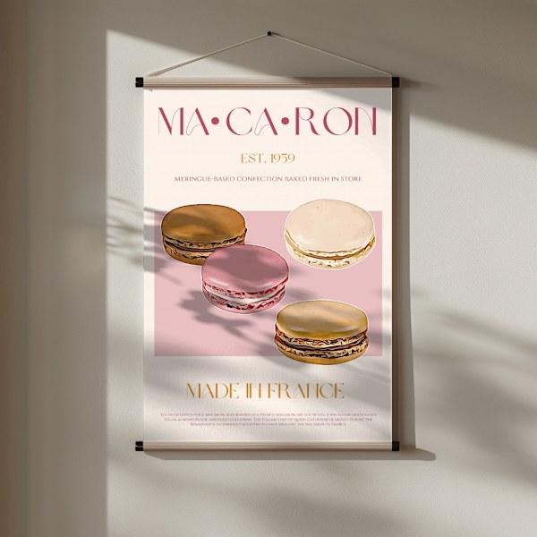 Macaron Print Poster 30x40 cm
