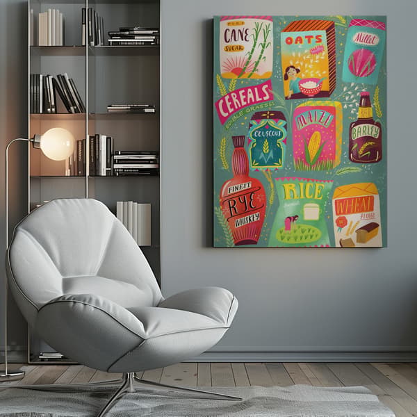 Colorful Cereal Chart Canvastavla 50x70 cm