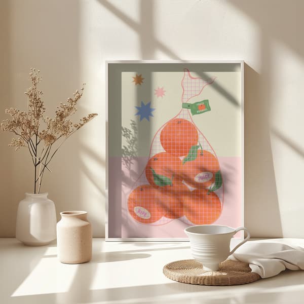 Fresh and Ripe Oranges Poster 30x40 cm