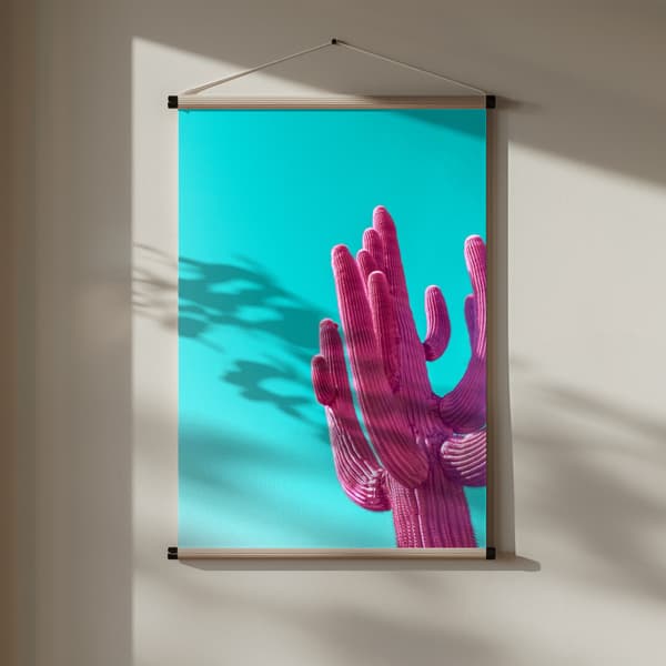 Magenta Pink Saguaro Poster 30x40 cm