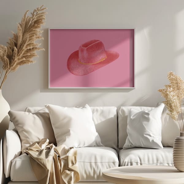 Red Stetson On Pink Poster 40x30 cm
