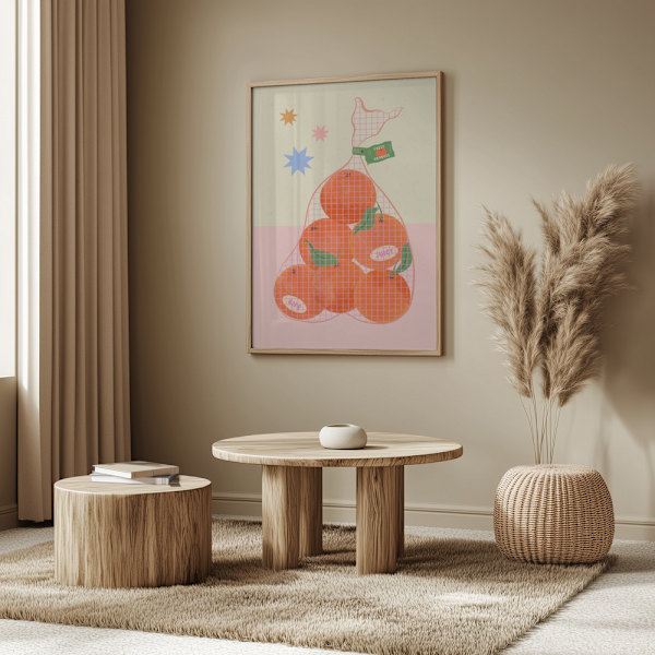 Fresh and Ripe Oranges Poster 50x70 cm