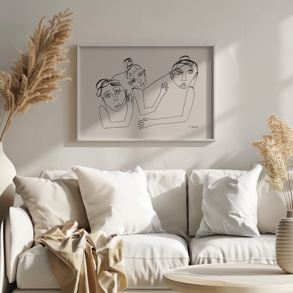 People Beige Poster 40x30 cm