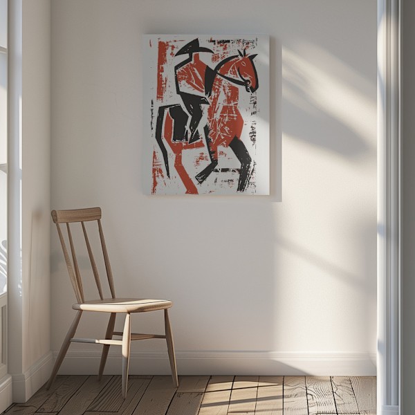 Abstract Horse Rider Canvastavla 30x40 cm