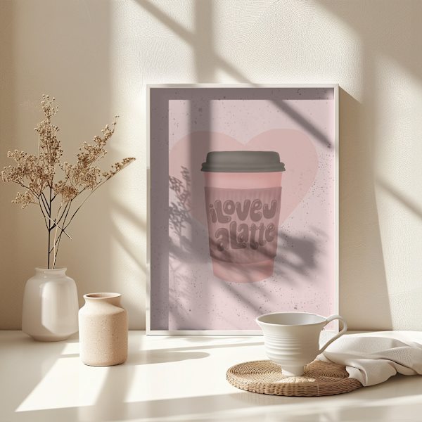 Love you a Latte Poster 30x40 cm