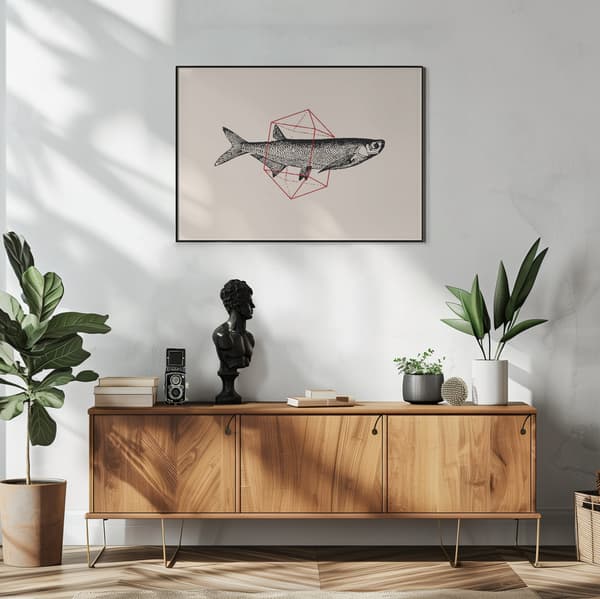 Fish In Geometrics Nº2 Poster 70x50 cm