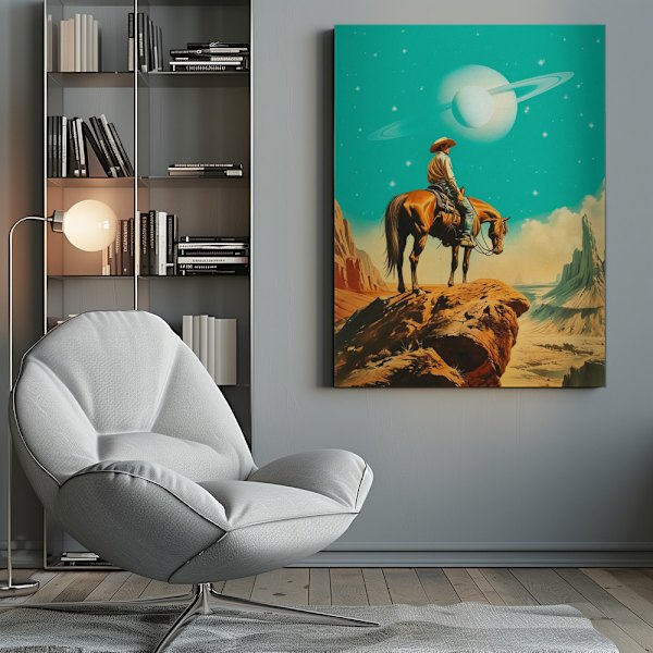 A Western Astronaut Canvastavla 50x70 cm