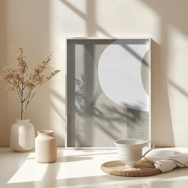 Black Whiteneutral Shapes 1 Poster 30x40 cm