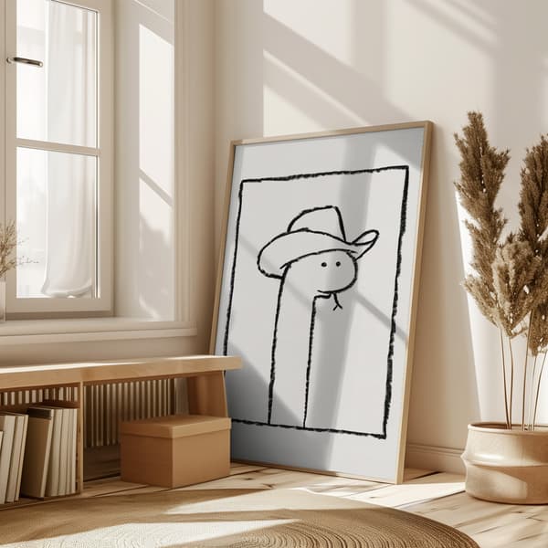 Squiggles the Snake In a Stetson Poster 50x70 cm