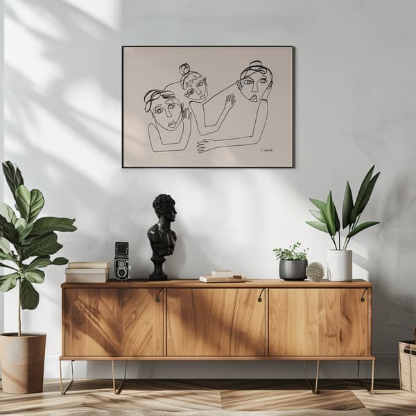 People Beige Poster 40x30 cm