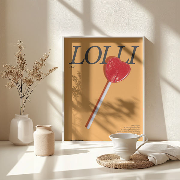 Heart Lollipop Poster 30x40 cm