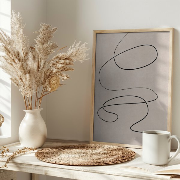 Minimal line art abstract drawing 03 Poster 30x40 cm