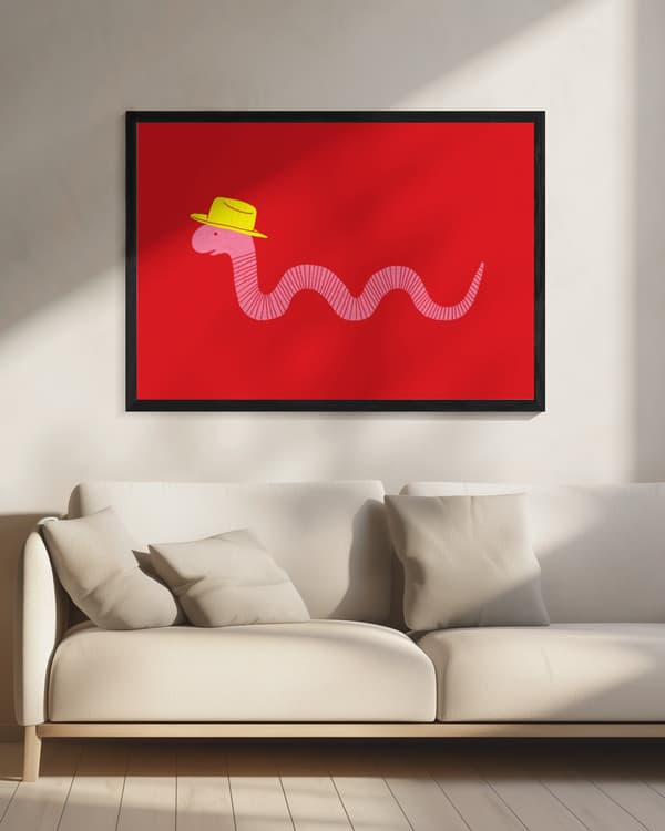 Wiggly Western Worm Poster 70x50 cm