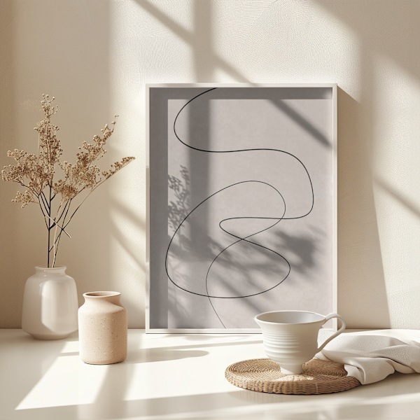 Minimal line art abstract drawing 02 Poster 30x40 cm
