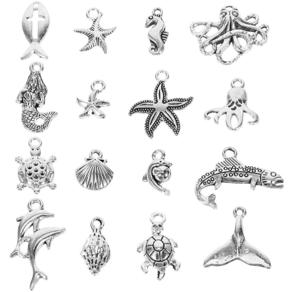 15 st havsdjur smycken göra havsfynd Örhänge Ocean Tema hänge