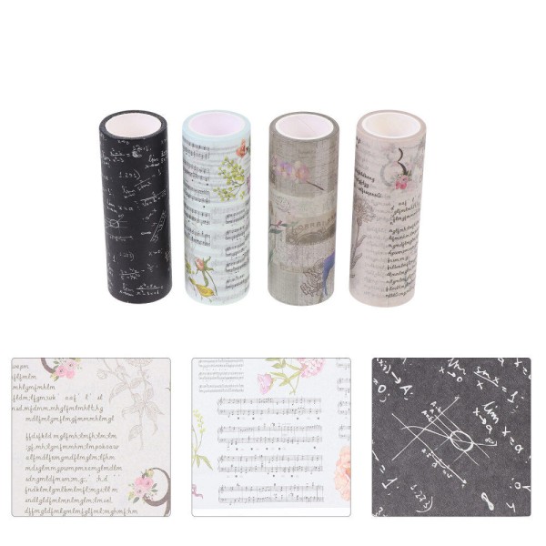 4 Rolls Art Craft Dekorativt klistermärke Pocket Collage Material Dekorera
