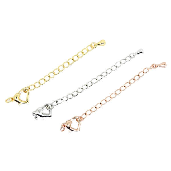 3 st Halsband Extender Anklet Chain Pearl Choker Heart Armband