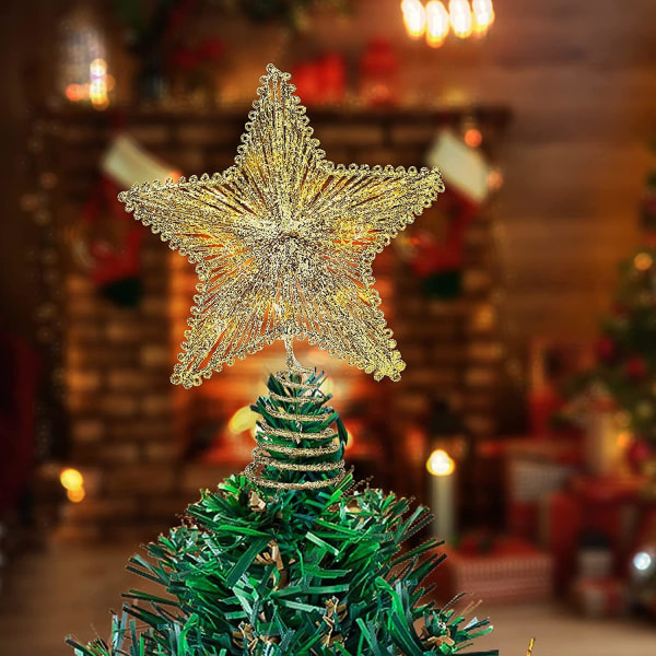 Sepfifth Christmas Tree Topper, 20 Led USB Lighted Christmas Tree Star Topper Med Ornaments Batteri