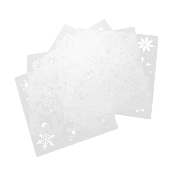 6 st Christmas Stencil Craft Snowflake Stencils DIY Crafts Mallar Ihåliga