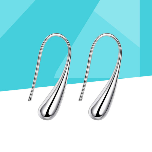Pierced Drop örhängen Silver Ear Metal Geometriska örhängen