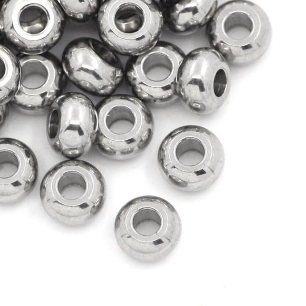 100 st pärlor armband silver rostfritt stål smycken gör