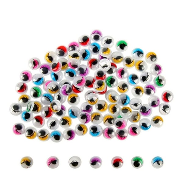 100 st Wiggle Eyes 15 mm storlek Bärbara Ögonleksaker i olika färger för DIY Craft