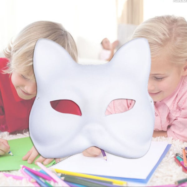 Handmålade DIY Craft Fox DIY White Paper Masquerade Masker