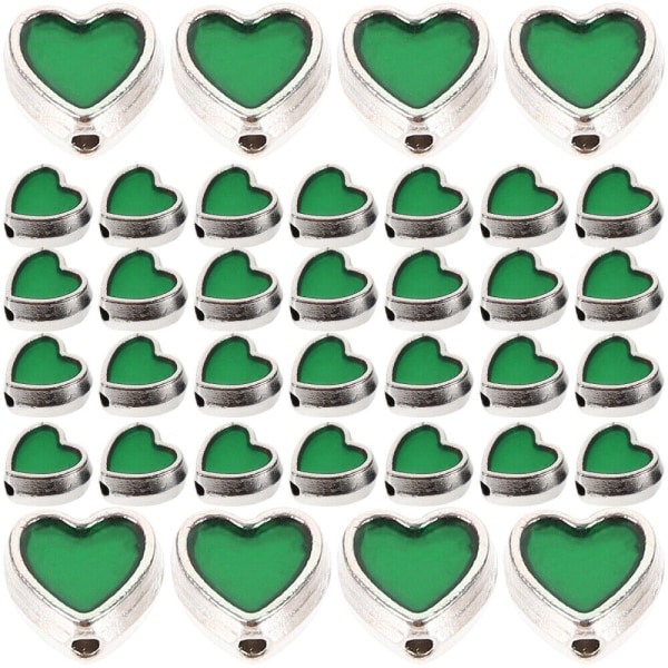 100 st Hjärta lösa pärlor Älskar smycken gör grönt material