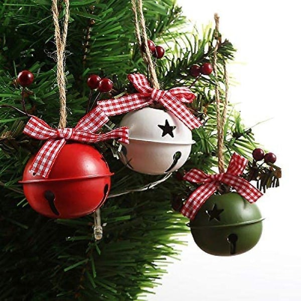 6 st Julklockor Metallklockor Träddekorationer Ornament Julgran