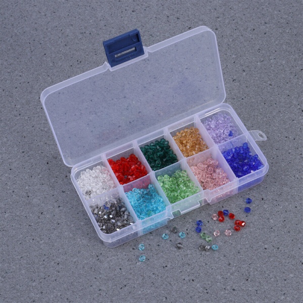 2000 st DIY smyckestillverkning fasetterade kristallglaspärlor i låda