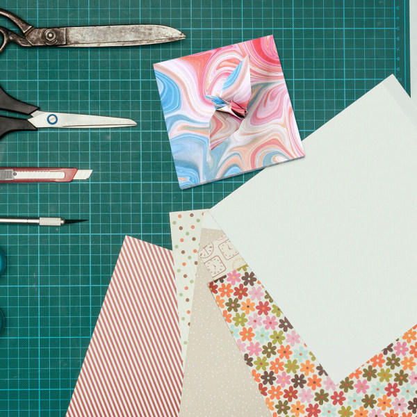 400 ark Origami Crane Paper Barnkort gör färgade DIY