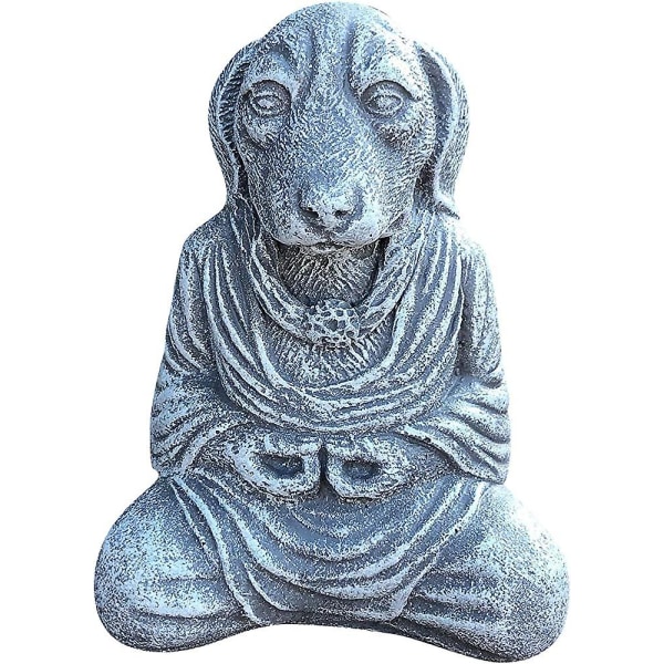 Smallyin trädgård statyer dekoration Handgjorda hund Buddha Meditation hund staty present
