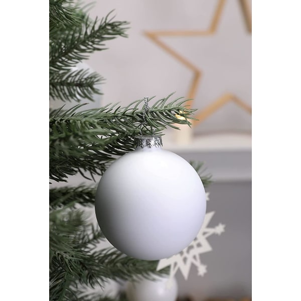 Vita julkulor i glas, 3,15 hängande julgranskulor till jul