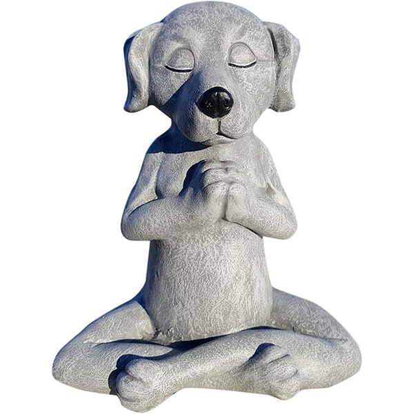 Trädgårdsfigur Hunddekoration, Meditationshundstaty-yoga Hund Trädgårdsdekor present