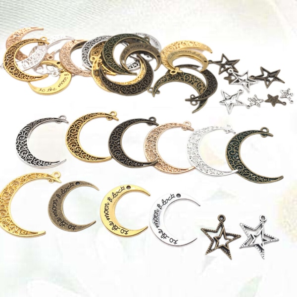 42st Kvinnors Mode Halsband Hänge Creative Retro Alloy Hollow Moon Stars
