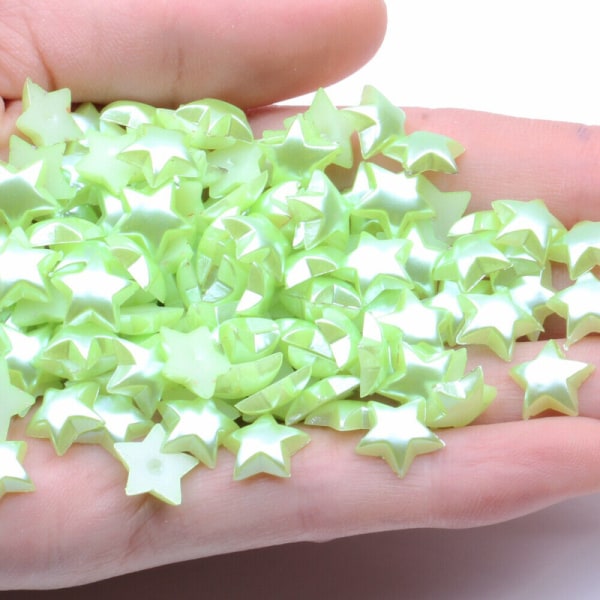 80 st Star Flatback Beads Resin Half Drill Shell Art Projects