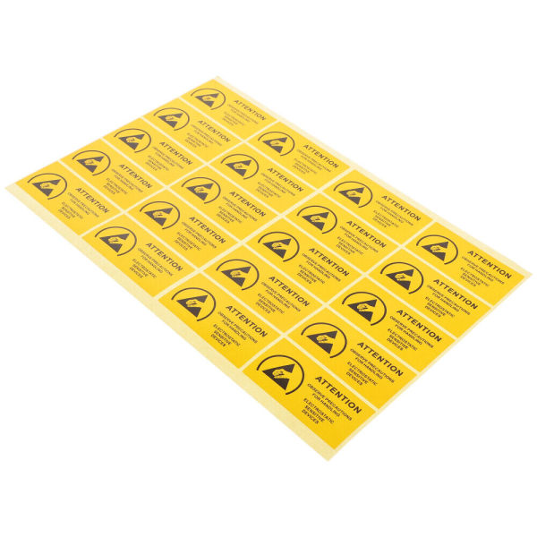 450 st Gul statisk försiktighetsåtgärd Elektrostatisk varningsetikett