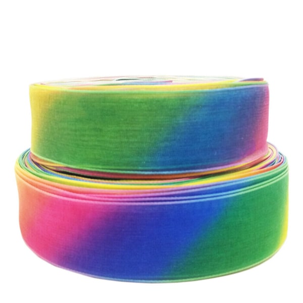 Färgglada satängband, gradient regnbåge, dubbelsidig gradientfärgad band